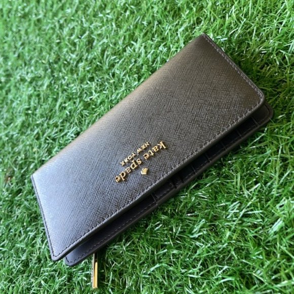 Kate Spade Staci Large Slim Bifold Wallet Black - Picture 3 of 16